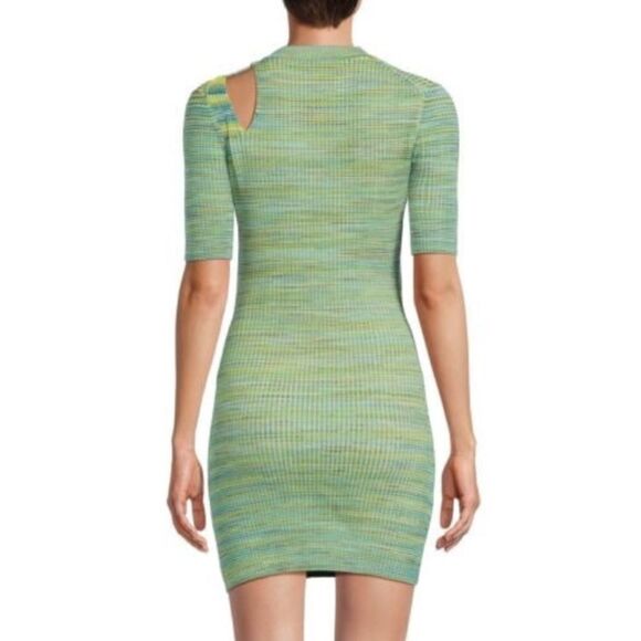 NWT Jonathan SIMKHAI Tina Blue Green Space Dye Mini Dress Cutouts Large - Picture 6 of 16